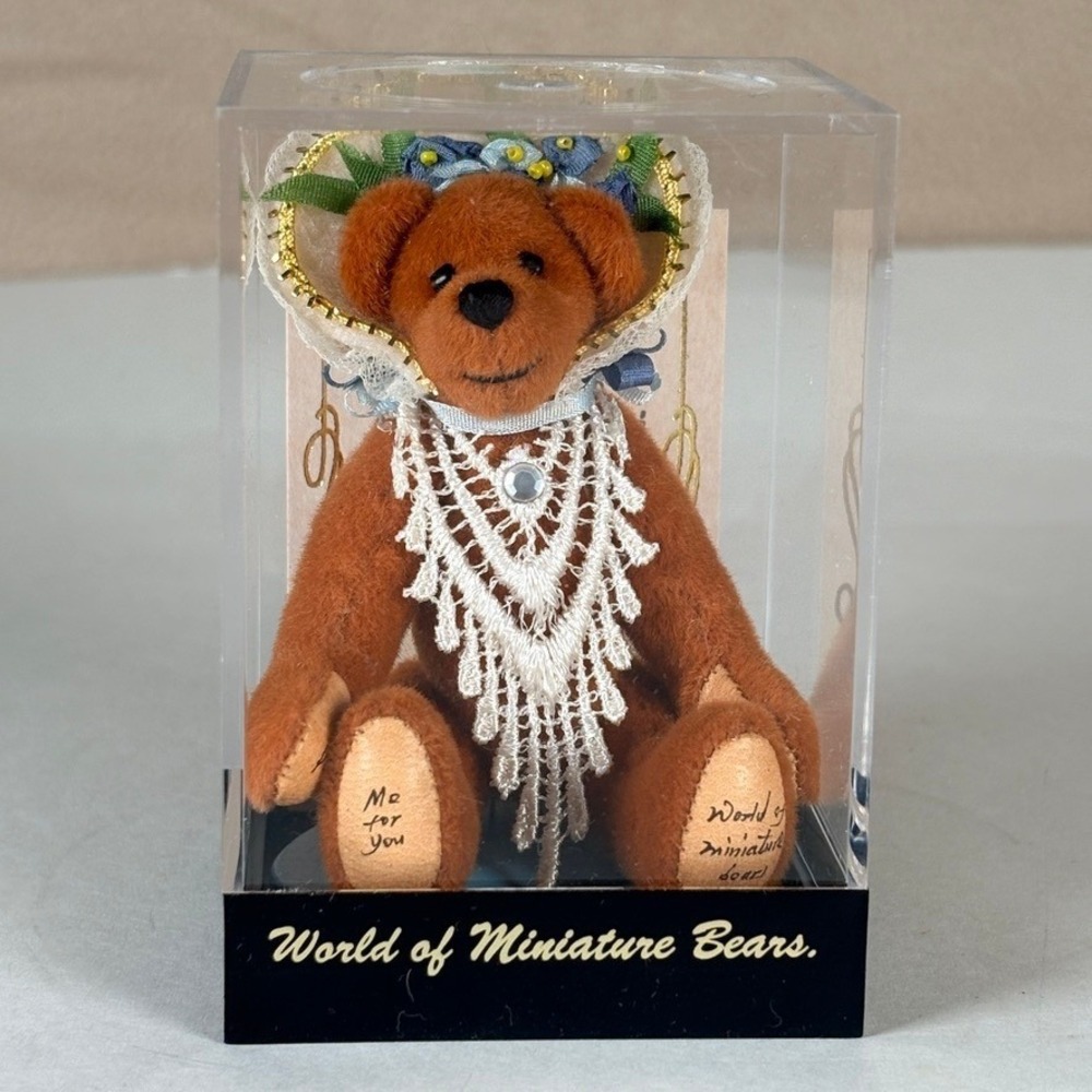 World of Miniature Bears PATIENCE 861 Sherri Dodson LTD Edition Bear Case COA 3"